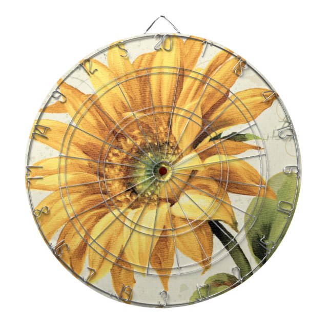 A Sunflower in Full Bloom Dartboard (Front)