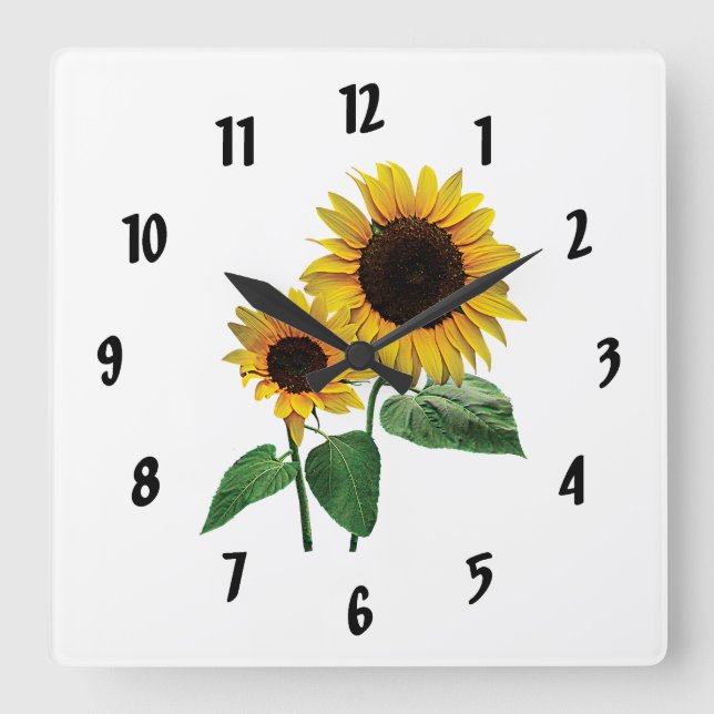A Sunflower Mommy's Love Square Wall Clock (Front)