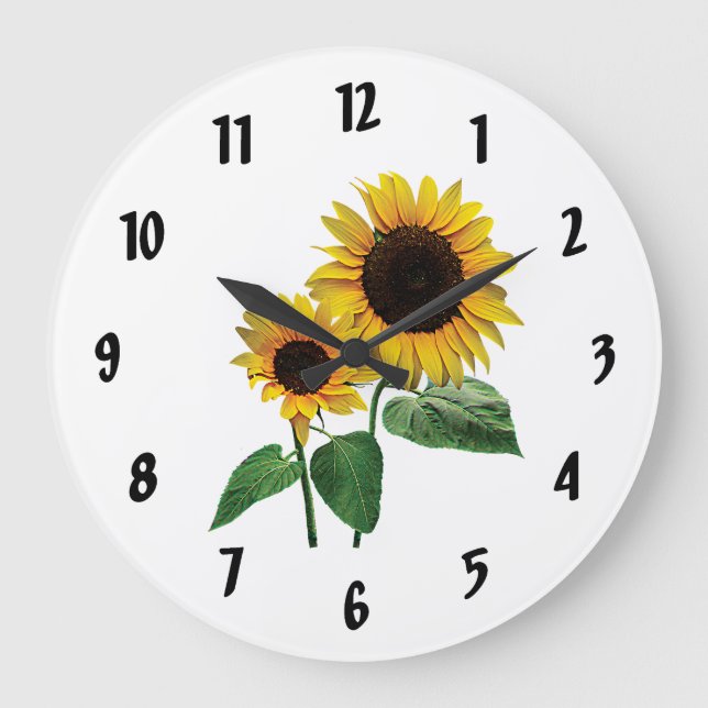 A Sunflower Mummy's Love Large Clock (Front)