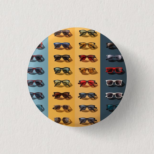 A sunglasses pattern design,  3 cm round badge (Front)