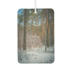 A sunny winter day in the pine forest car air freshener