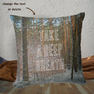 A sunny winter day in the pine forest cushion