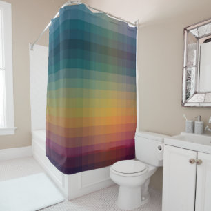 A Sunset Done In A Mosaic Style Shower Curtain