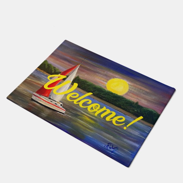 A Sunset Sail, by Gary Poling Doormat (Angled)