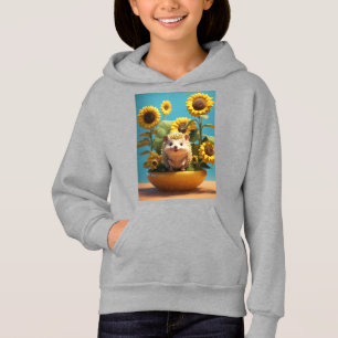A super cute sunflower hedgehog, unreal engine, 3d