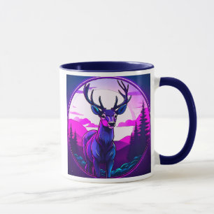 A superb imposing deer alone in the forest. mug