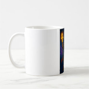 A superhero with pharaonic features coffee mug