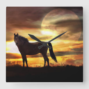 A surreal horse and moon clock