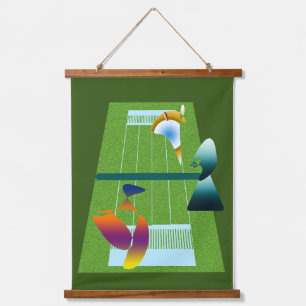 A Surreal Tennis Match Hanging Tapestry