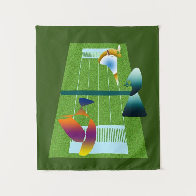 A Surreal Tennis Match Tapestry (Front)