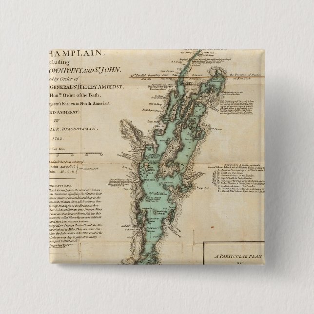 A Survey of Lake Champlain 15 Cm Square Badge (Front)