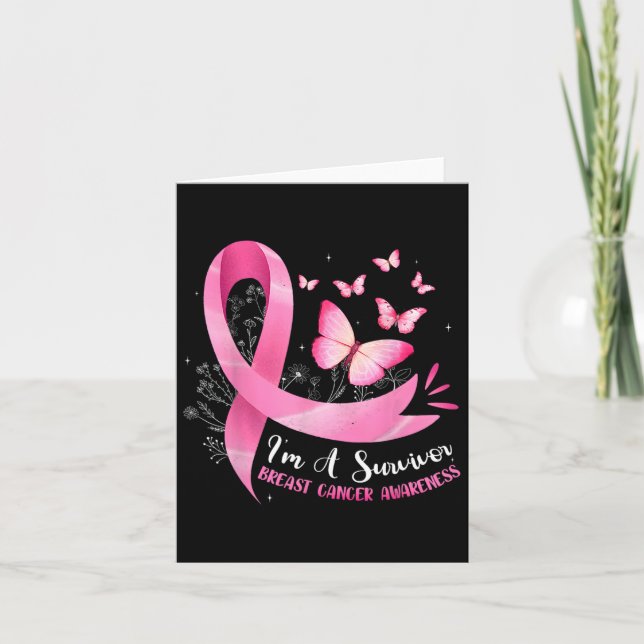 A Survivor Breast Cancer Awareness Pink Ribbon Wom Card (Front)