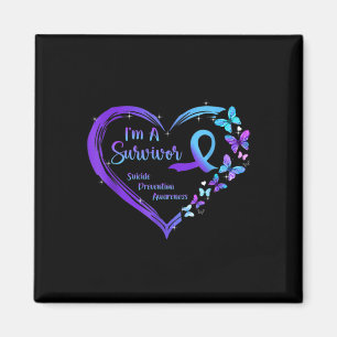 A Survivor Butterfly Heart Suicide Prevention Awar Magnet