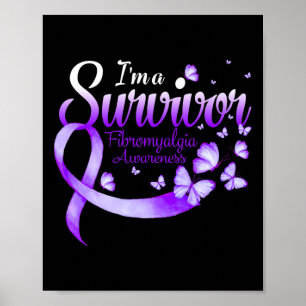A Survivor Fibromyalgia Awareness Butterfly 1  Poster