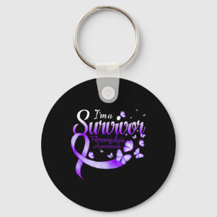 A Survivor Fibromyalgia Awareness Butterfly  Key Ring