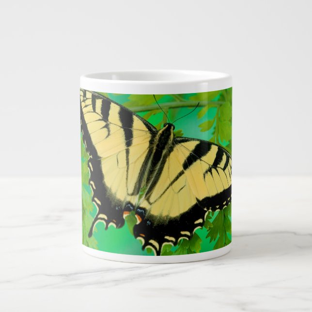 A Swallowtail Butterfly Landing Large Coffee Mug (Front)