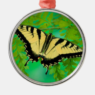 A Swallowtail Butterfly Landing Metal Ornament