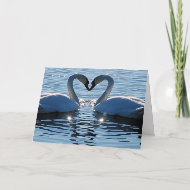 A Swan Heart Kiss, Reflections of Love Card (Front)