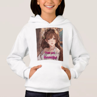 A sweatshirt with an image of cute girl .