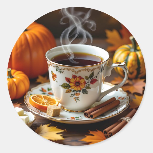 A Sweet Autumn Blessings  Classic Round Sticker (Front)