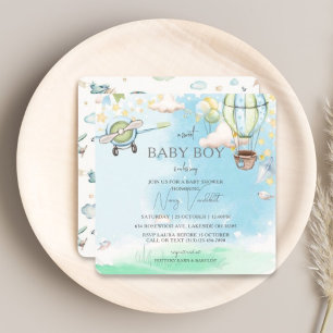 A Sweet Baby Boy Is On The Way Baby Shower Invitation