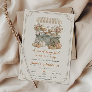 A Sweet Baby Girl Dessert Cart Fall Baby Shower Invitation