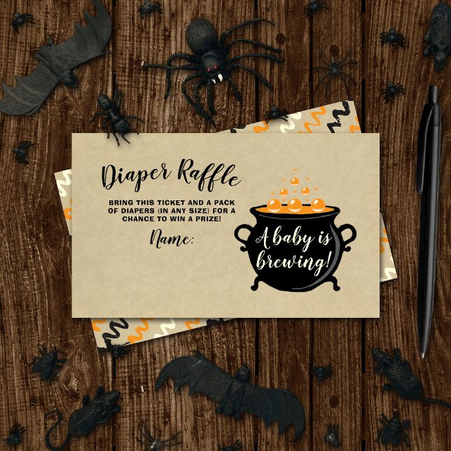 A Sweet Baby Is Brewing Halloween Baby Shower Enclosure Card (Creator Uploaded)