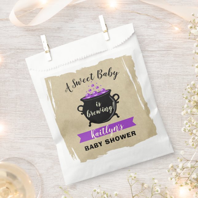 A Sweet Baby Is Brewing Halloween Baby Shower Favour Bag (Clipped)