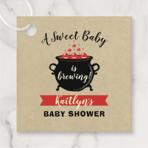 A Sweet Baby Is Brewing Halloween Baby Shower Favour Tags