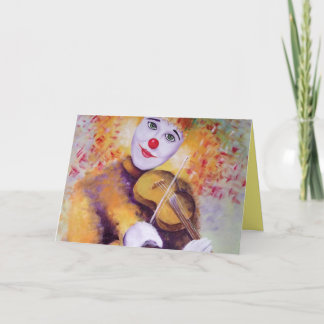 A sweet clown playing the violin card