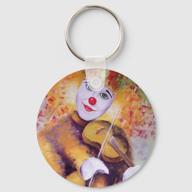 A sweet clown playing the violin key ring (Front)