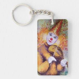 A sweet clown playing the violin key ring