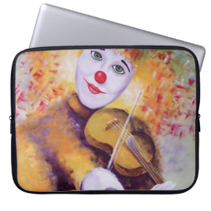A sweet clown playing the violin laptop sleeve