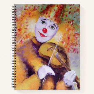 A sweet clown playing the violin notebook