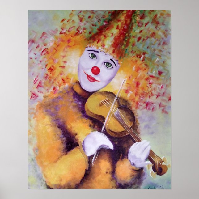A sweet clown playing the violin poster (Front)