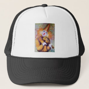 A sweet clown playing the violin trucker hat