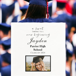 A Sweet End to a New Beginning Graduation Photo  Napkin