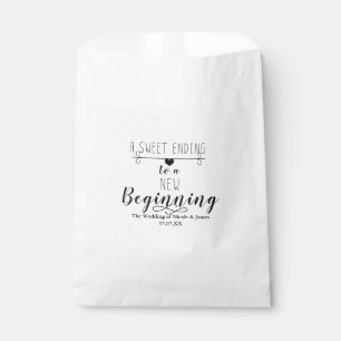 A Sweet Ending New Beginning Chic Wedding Favour Bag