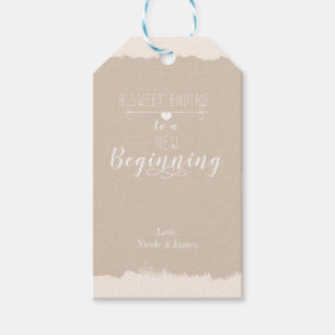 A Sweet Ending New Beginning Vintage Wedding Favou Gift Tags