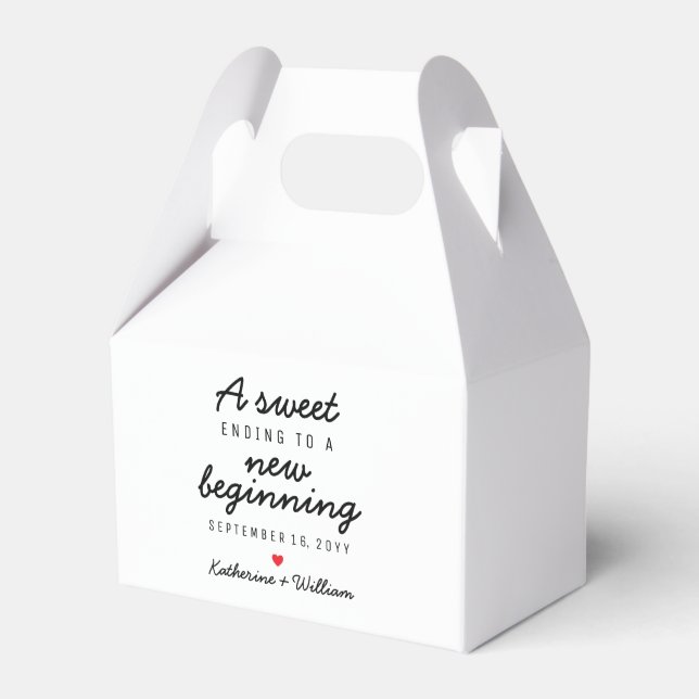A Sweet Ending To a New Beginning Custom Favour Box (Front Side)