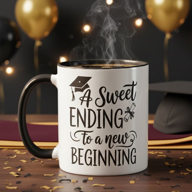 A Sweet Ending to a New Beginning Funny College  Mug (Creator Uploaded)