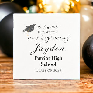 A Sweet Ending to a New Beginning Graduation Napkin