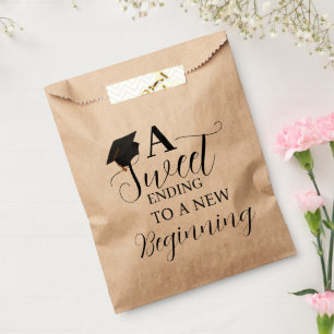 A sweet ending to a new beginning graduation party favour bag