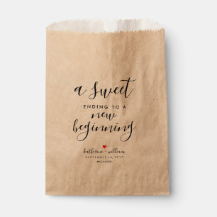 A Sweet Ending To a New Beginning Rustic Wedding Favour Bag