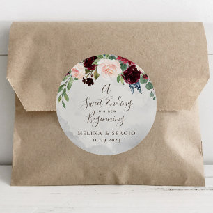 A Sweet Ending to A new beginning Wedding  Classic Round Sticker