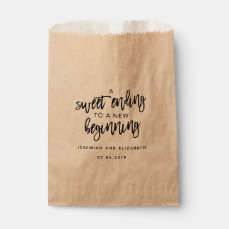 A Sweet Ending to a New Beginning Wedding Favour Favour Bag