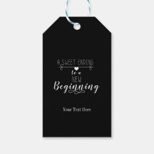 A Sweet Ending to a New Beginning Wedding Favour Gift Tags
