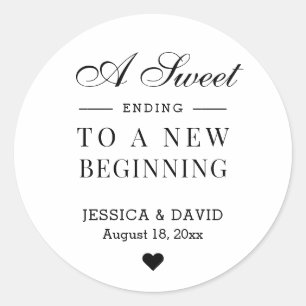 A Sweet Ending Wedding Favour Sticker