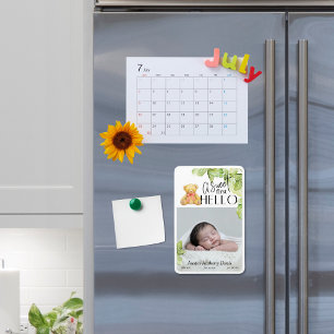 A Sweet First Hello Baby Announcement Card Magnet