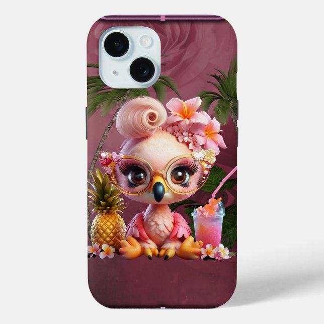 A sweet flamingo in a tropical paraise Case-Mate iPhone case (Back)